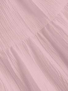 SHEIN EZwear 粉色女士休闲度假多层蛋糕裙，适合夏季 - 粉色 - 查看 4