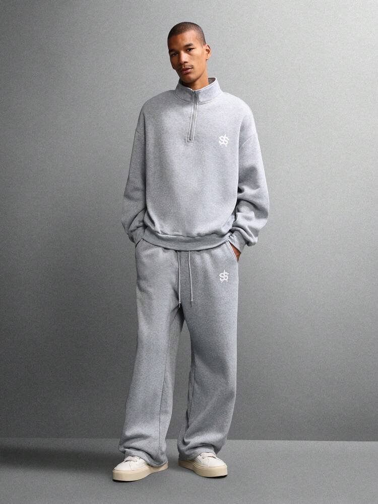 Essential Half Zip Sweatshirt With Matching Jogger Pants Set