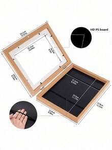 SHEIN 1 Stück A4 Größe Kunstrahmen, hölzerner Wandbild-Rahmen mit magnetischer Klapptür zum Ausstellen und Aufbewahren von Kunstwerken, Zeichnungen, Urkunden und Diplomen, modernes Wohndekoration Geschenk für Geburtstag und Abschluss - Braun - Übersicht 5