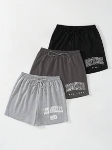 GlowEve 3件套女士休闲印花抽绳短裤 - 彩色 - 查看 3