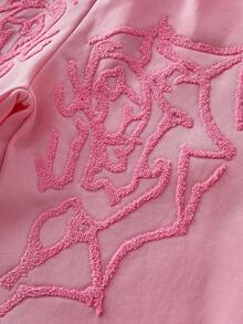 PAVTROS Men's Street-Style Popular INS Matching Pink Heart LOVE 3D Embroidery Sweatshirt & Pants Set, Outdoor Music Festival, Nightclub Bar, Boyfriend/Husband Gift, Anniversary Gift , Men 2 Pieces Set Pink , Men Sweat Suit Set , Pink Sweatpants Men , Fall Clothes - Pink - View 6