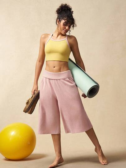 VARSIVA 健身女套装女士短款吊带背心和阔腿裤运动套装