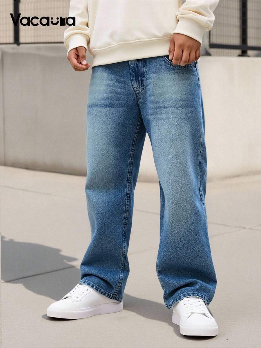 BOYS LIGHT BLUE WHISKERED DENIM JEANS