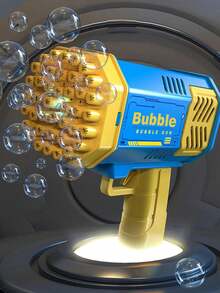 1 件装泡泡枪太空灯泡泡机，免电池，加特林型，电动泡泡吹器，手持式喷水器，圣诞节