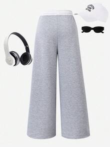 1 szt. Luźne, codzienne spodnie dresowe dla nastolatek, spodnie sportowe w jednolitym kolorze