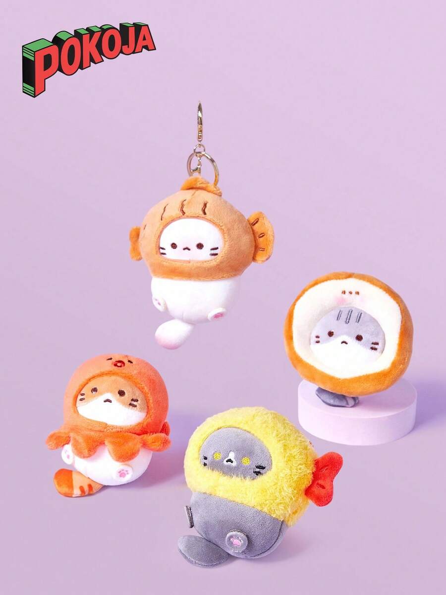 毛绒猫屋钥匙扣，可爱娃娃吊坠包饰钥匙扣配件，毛绒钥匙扣，钥匙扣毛绒，毛绒 - 彩色 - 查看 1