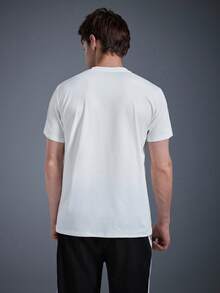 Kaos Lengan Pendek Kasual Kerah Bulat Pria DRIFTMERE, Cocok untuk Perjalanan Sehari-hari, Kaos Bergambar Musim Semi hingga Musim Panas - Putih - View 2