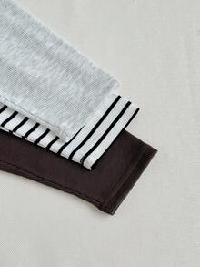 SHEIN 6pcs Set Baby Boy Casual Solid Color Ribbed Front Button Decor Long Sleeve Top And Elastic Waist Pants Set, Soft & Comfortable For Autumn/Winter, Suitable For Everyday Wear Fall - Multicolor - View 6