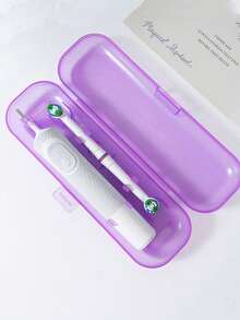 1 件纯色电动牙刷收纳盒，半透明牙刷旅行盒，便携式电动牙刷收纳盒，便携式替换塑料电动牙刷旅行盒，适合旅行，透气塑料牙刷架，适用于家庭、旅行、商务、露营、收纳盒家居浴室装饰夏季 - 彩色 - 查看 10