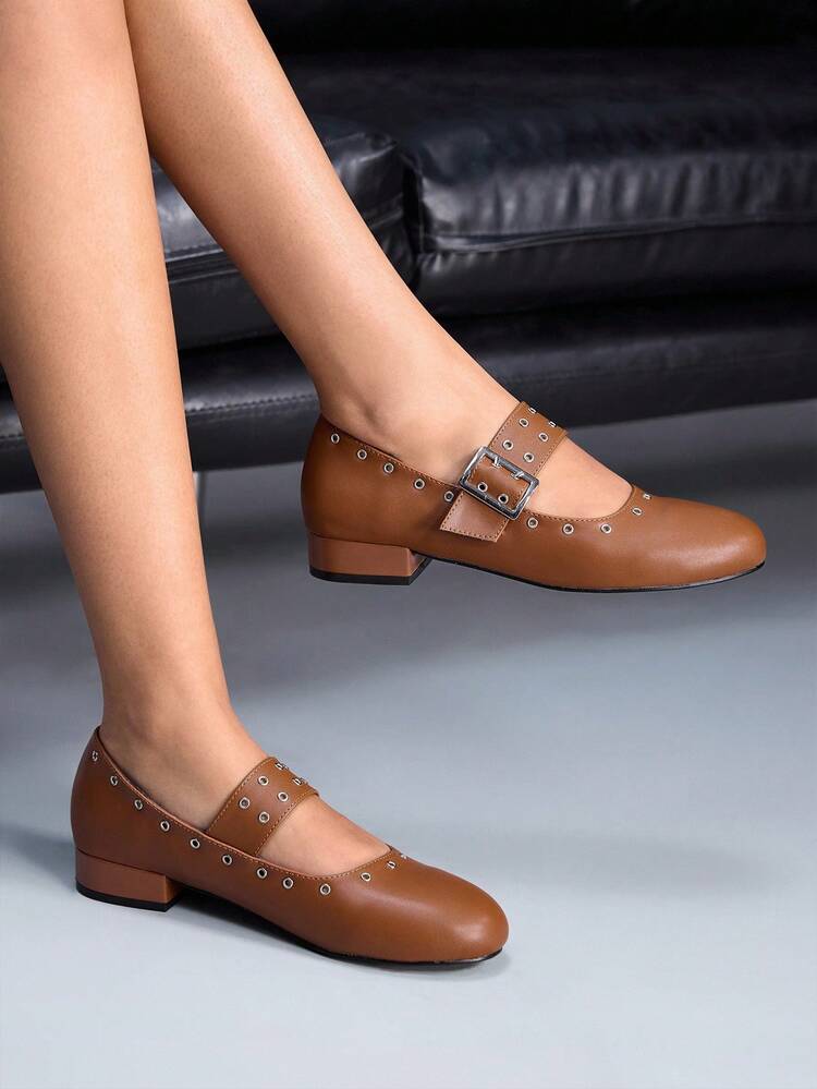 CUCCOO GRLICON Black Round Toe Women's Flat Casual Shoes, Comfortable Flats Suitable For Halloween, Christmas, Party, Music Festival, Autumn