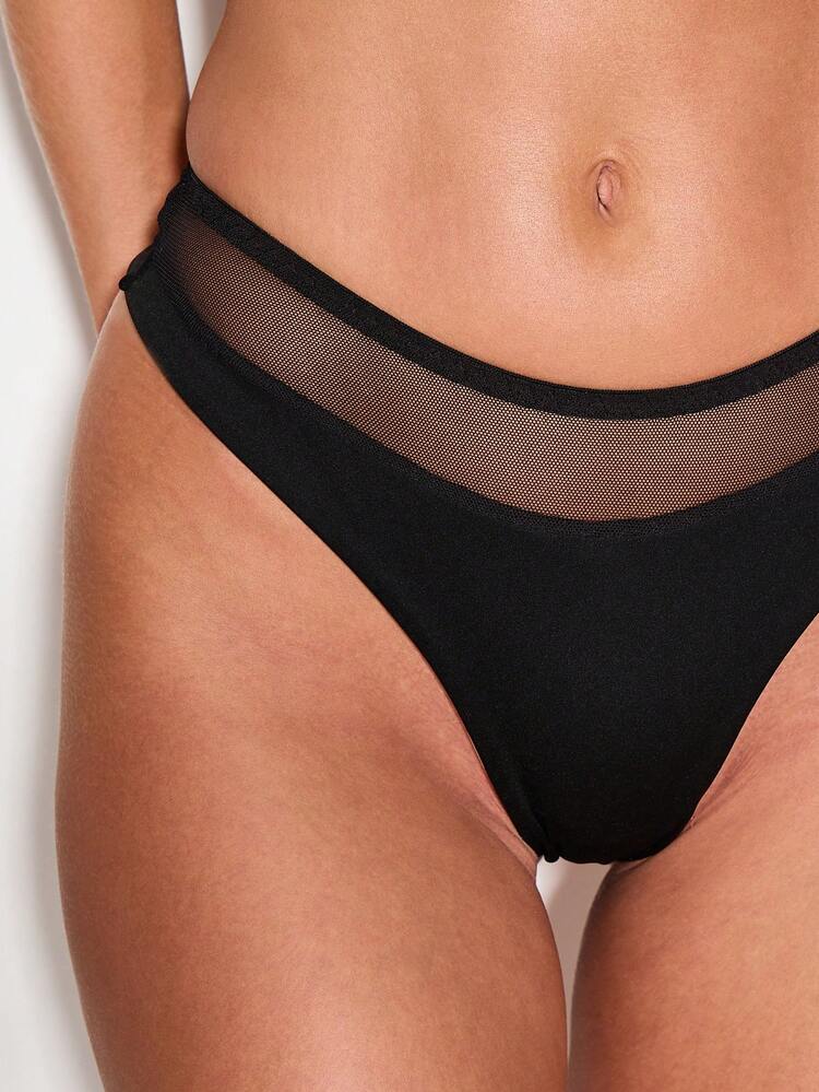 KIZN Balconette Bra With Mesh Panel And Matching Panty