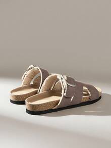 Solecia Sandalias planas deslizantes versátiles y minimalistas para mujer - Marrón - Ver 4