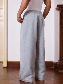 SWAVVY 男士蝴蝶刺绣灰色拼布休闲针织长裤 - 淺灰色 - 查看 2