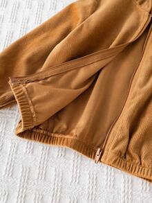 Cozy Pixies 2pcs Baby Boy Cartoon Bear Hooded Long Sleeve Pullover Jacket And Elastic Waist Long Pants Set Fall Winter - Brown - View 7