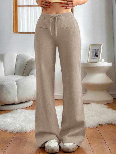 EURMUSE Wide-Leg Sweatpants, High Waist, Drawstring Closure, Casual And Comfortable, Relaxed Fit
