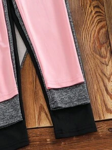 SHEIN Emery Rose Kids 3pcs/Set Young Girl Solid Color Fitted Casual Leggings,Fall&Winter,Halloween,Girl Fall Clothes,Girl Fall Tops,Mon And Daughter Matching ,New Fall Fashion,Sister And Me Kids Tights Tight Legging For Children Winter Leggings For Girls Tights For Girls Leggings For Girls
