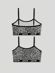 SHEIN 3件套女士无钢圈文胸，猎豹印花上衣 - 彩色 - 查看 4