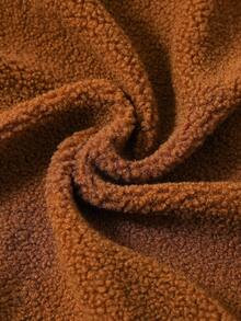 SHEIN 青少年男童基础款休闲舒适多功能保暖立领加厚绒羽绒服，秋冬季服装，棕色 - 咖啡棕 - 查看 8