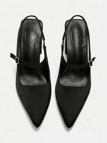 CUCCOO CURVES Plus Size Women's Fashion Black Classic Comfortable Pointed Toe Wide Fit High Heel Pumps