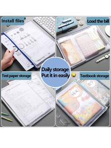 Organizer Dokumen Transparan A4/A5/A6 untuk Pelajar dan Profesional, Seri Warna Macaron & Seri Warna Morandi, Ideal untuk Penyimpanan Kertas dan Ujian. Kembali ke Sekolah. Tas Dokumen Ritsleting Tahan Air dengan Kotak Besar - MultiWarna - View 2