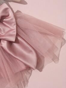 SHEIN 2Pcs Set Newborn Girl Pearl Style Dress With Rose Flower Headband Baby Photo Shooting Outfits Infant 1 Month 100 Days Taking Picture Costume Fall Winter