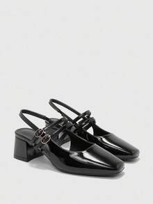 CUCCOO BIZCHIC Women's Classic Low Heel Slip-On Flats, Black For Christmas - Black - View 6