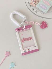 Zazumi 韩式透明钥匙扣袋套装，用于身份证装饰、保护、存储、K-Pop 照片卡悬挂配件 - 彩色 - 查看 17