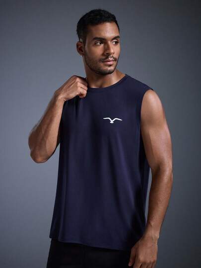  DRIFTMERE 男士休闲海鸥印花圆领背心，春夏款