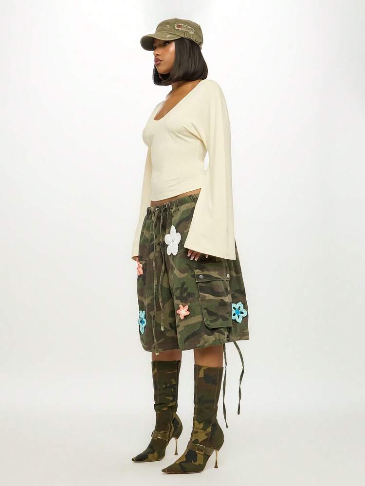 SUMWON WOMEN Long Sleeve Batwing Scoop Neck Top