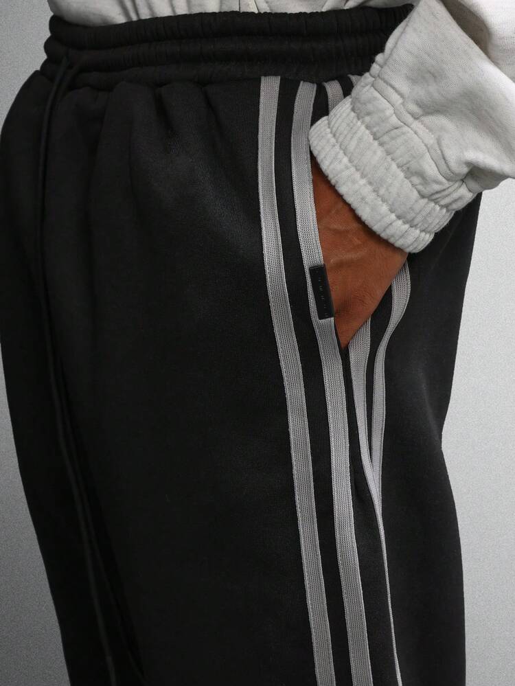 Drop Crotch Sweatpants With Side Stripe Details