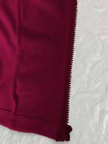 INAWLY 女式星空印花红色轻便夹克，休闲街头风格拉链修身长袖外套，秋季 - 酒紅色 - 查看 7