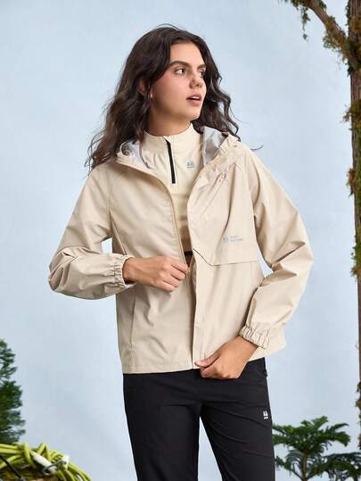 In My Nature Nature Hike 女式短款连帽休闲秋季户外夹克，适合徒步旅行的保暖跑步夹克