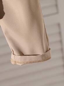 SHEIN Playful Pals 2pcs Baby Boys Casual Argyle & Wheat Graphic Sweatshirt And Khaki Pants Set, Suitable For Everyday Wear, Outings And Gatherings, Fall Kids Clothes Winter