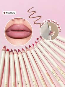 SHEGLAM Lip Facts Lip Liner-Neutral Creamy-Matte Lip Liner Pencil High Pigment Not Easyto Fade Silky Smooth Matte Contour Tint Lip Makeup Lip Combo Brand Beauty Makeup Face Paint Cosmetic For Women Girls Perfect For Spring Summer Ideal For Y2K Fancy Fashion Suitable For Birthday Mother'S Day Gift Rave Party Ready Best Color - Neutral - View 1