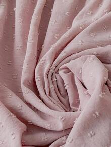 EMERY ROSE Blusa elegante y casual para mujer de talla grande con diseño de lunares sólidos, recortes de encaje y volantes - Rosa vieja - Ver 4