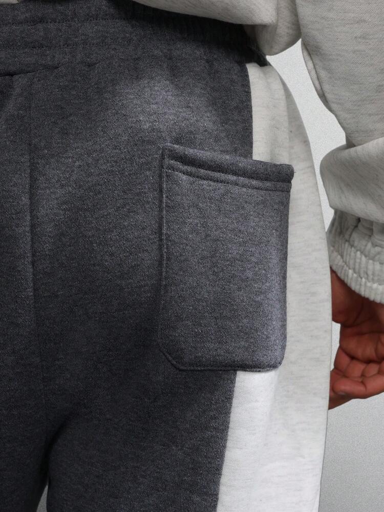 Color Block Skater Fit Sweatpants With Elastic Waistband