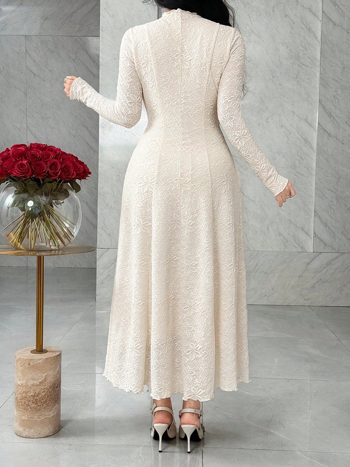 Feyla فستان أنيق وأنثوي للنساء بأكمام طويلة مزين ب...