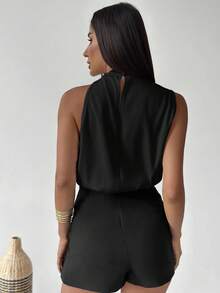 Firerie Women's Elegant Fashion New Commuting Office Daily Vacation Music Festival Asymmetrical Pleated Apricot Blouse, Spring/Summer,Black Tops