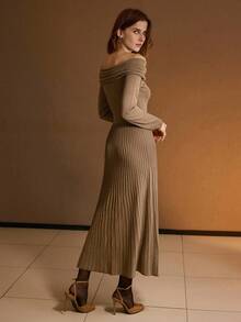 MOTF PREMIUM 秋冬褶饰毛衣裙