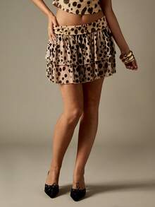 MISSGUIDED Polka Dot Mini Skirt With Ruffle Tiers And High Waist For Summer Festivals - Multicolor - View 4
