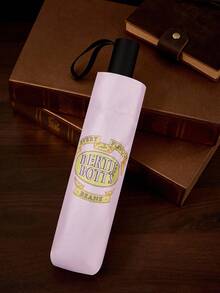 HARRY POTTER X SHEIN 1 pieza Paraguas con estampado de dibujos animados, protección UV, adecuado para la escuela, el trabajo, al aire libre y uso diario, diseñado para estudiantes universitarios, estudiantes de secundaria y mujeres, mágico - Rosa - Ver 6