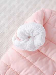 Cozy Pixies Baby Girl Cartoon Rabbit Thermal Lined Hooded Long Sleeve Thick Warm Jacket Fall Winter - Pink - View 4