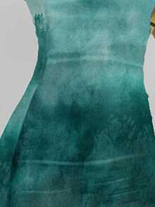 Aloruh 休闲优雅性感抽象图案扎染湖绿色全印花抹胸紧身修身休闲夏装，适合夏季、度假、派对 - 彩色 - 查看 7