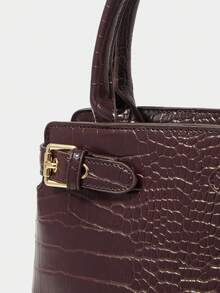 SHECARRY Women Top Handle Bags Crocodile Autumn Winter School Travel Commute Work Elegance Exquisite Hand-Carry Or Cross-Body, Best Mother's Day Gifts Women Espresso Brown - Coffee - View 6