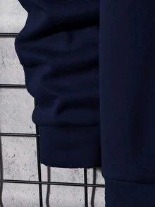 RueChic Cotton Men Graphic Pattern Regular Crewneck Sweatshirt - Navy Blue - View 4