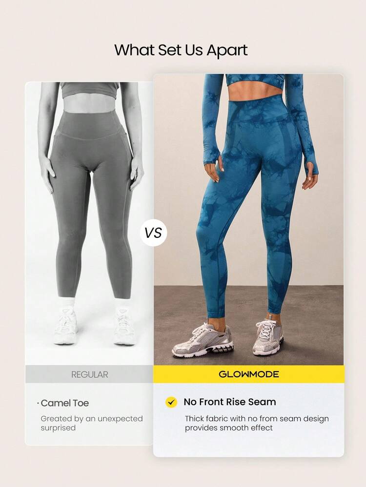 24" Seamless High-Waist Perforated Leggings Medium Impact Gym Workout