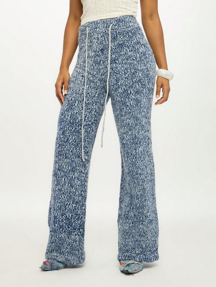 SUMWON WOMEN Marled Wide Leg Knitted Joggers
