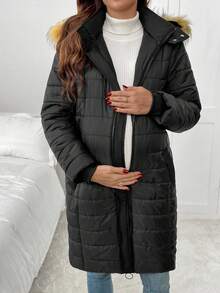 SHEIN 孕妇冬季保暖连帽拉链三合一夹克