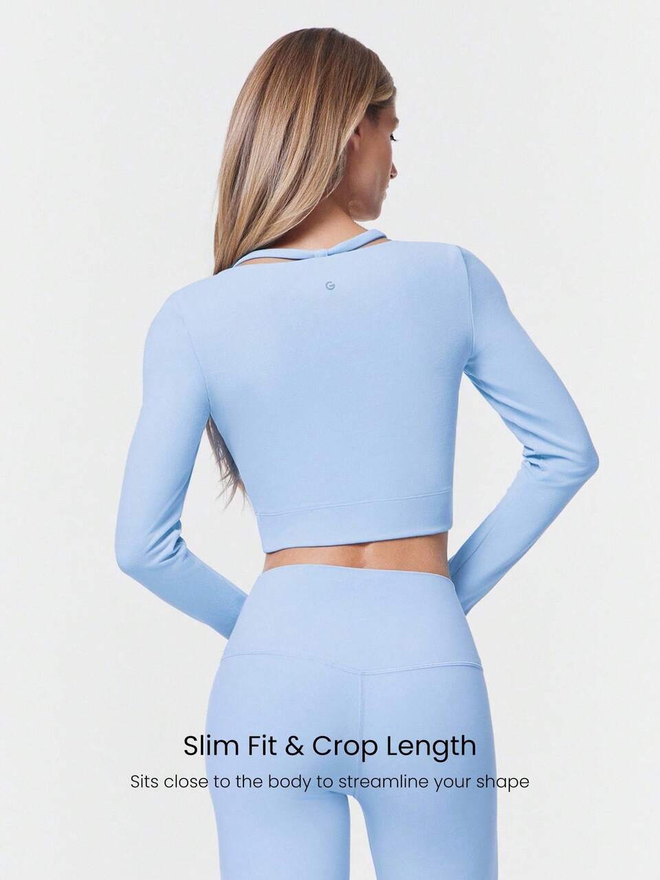 Slim Fit Warm Crop Length Long-Sleeve Top With Thumbholes Removable Padding Yoga Pilates Daily Active Wear Sweat-Wicking