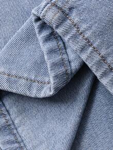 DAZY Women's Casual Loose Cargo Denim Jeans - Baby Blue - View 7